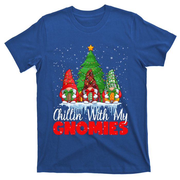 Chillin With My Gnomies Matching Family Christmas Gnome Funny Gift T-Shirt