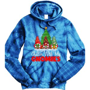 Chillin With My Gnomies Matching Family Christmas Gnome Funny Gift Tie Dye Hoodie