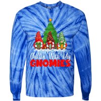 Chillin With My Gnomies Matching Family Christmas Gnome Funny Gift Tie-Dye Long Sleeve Shirt