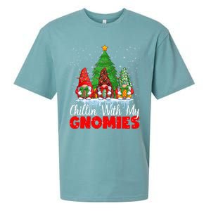 Chillin With My Gnomies Matching Family Christmas Gnome Funny Gift Sueded Cloud Jersey T-Shirt