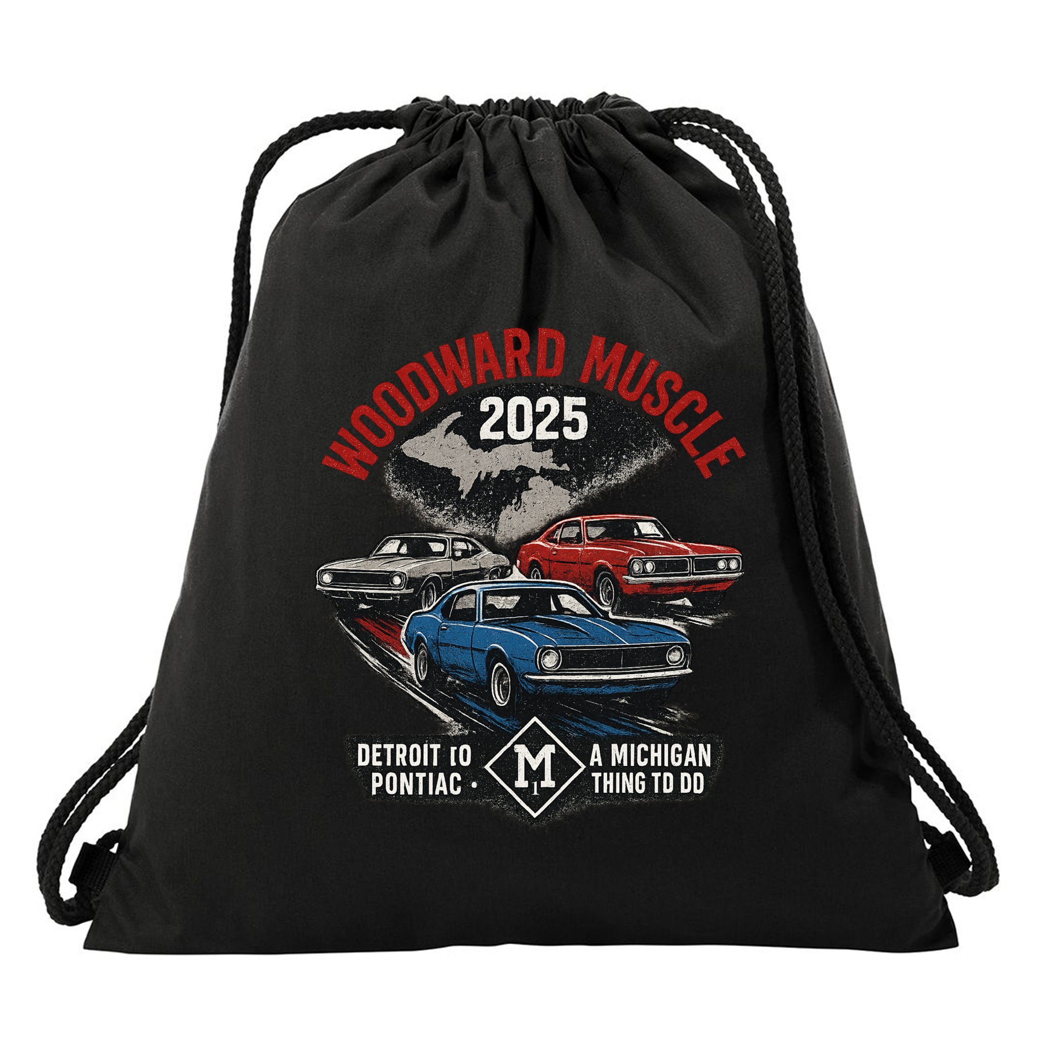 Classic Woodward Muscle 2025 Drawstring Bag