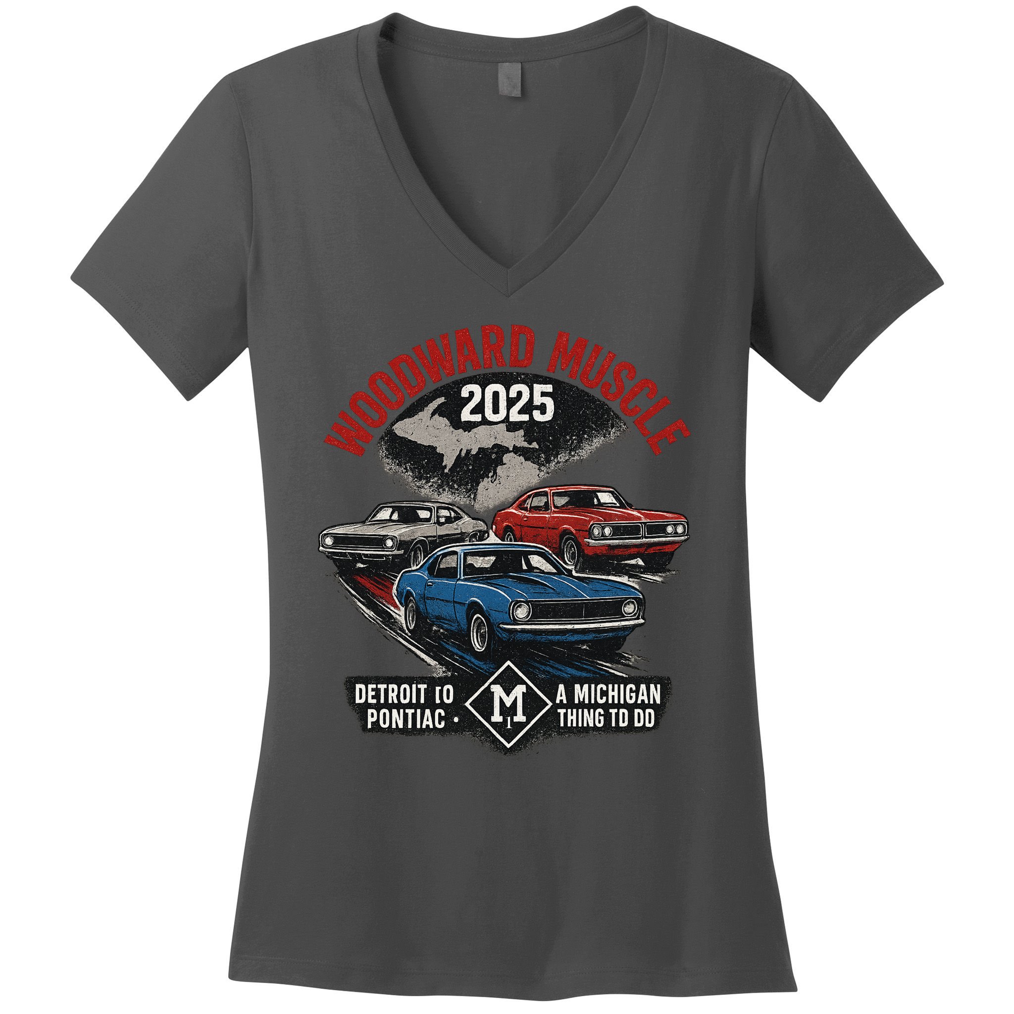 Classic Woodward Muscle 2025 Women's V-Neck T-Shirt