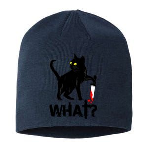 Cat What Murderous Black Cat With Knife Halloween Sustainable Beanie