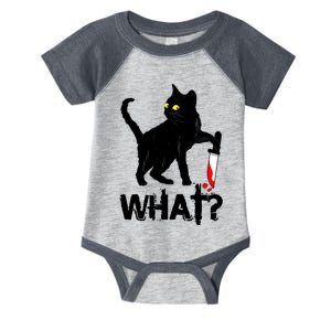 Cat What Murderous Black Cat With Knife Halloween Infant Baby Jersey Bodysuit