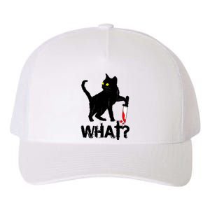 Cat What Murderous Black Cat With Knife Halloween Yupoong Adult 5-Panel Trucker Hat