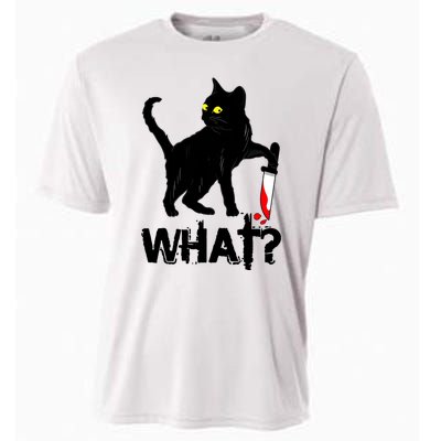 Cat What Murderous Black Cat With Knife Halloween Cooling Performance Crew T-Shirt