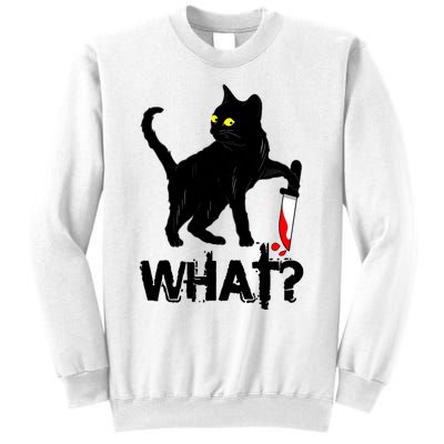 Cat What Murderous Black Cat With Knife Halloween Sweatshirt