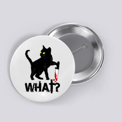 Cat What Murderous Black Cat With Knife Halloween Button