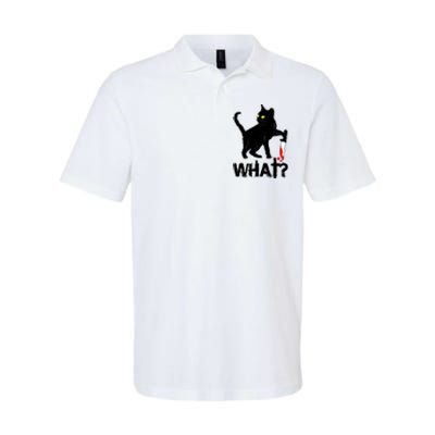 Cat What Murderous Black Cat With Knife Halloween Softstyle Adult Sport Polo