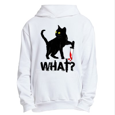 Cat What Murderous Black Cat With Knife Halloween Urban Pullover Hoodie