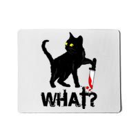 Cat What Murderous Black Cat With Knife Halloween Mousepad