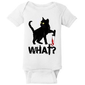 Cat What Murderous Black Cat With Knife Halloween Baby Bodysuit