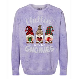 Chillin With My Gnomie Leopard Women Christmas Colorblast Crewneck Sweatshirt