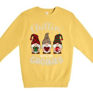 Chillin With My Gnomie Leopard Women Christmas Premium Crewneck Sweatshirt