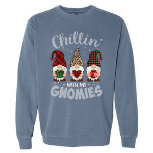 Chillin With My Gnomie Leopard Women Christmas Garment-Dyed Sweatshirt