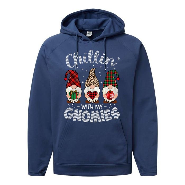 Chillin With My Gnomie Leopard Women Christmas Performance Fleece Hoodie