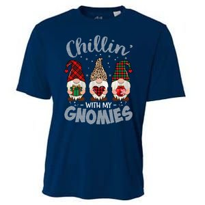 Chillin With My Gnomie Leopard Women Christmas Cooling Performance Crew T-Shirt