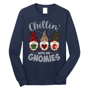 Chillin With My Gnomie Leopard Women Christmas Long Sleeve Shirt