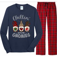 Chillin With My Gnomie Leopard Women Christmas Long Sleeve Pajama Set