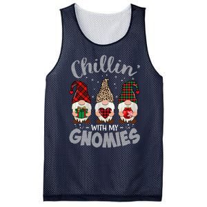 Chillin With My Gnomie Leopard Women Christmas Mesh Reversible Basketball Jersey Tank