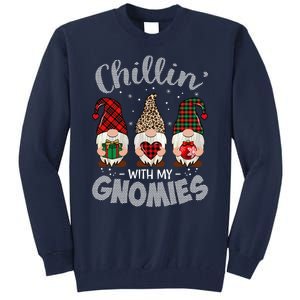 Chillin With My Gnomie Leopard Women Christmas Tall Sweatshirt