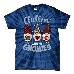 Chillin With My Gnomie Leopard Women Christmas Tie-Dye T-Shirt