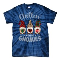 Chillin With My Gnomie Leopard Women Christmas Tie-Dye T-Shirt