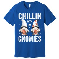 Chillin With My Gnomies With Funny Football Gnomes Gift Premium T-Shirt