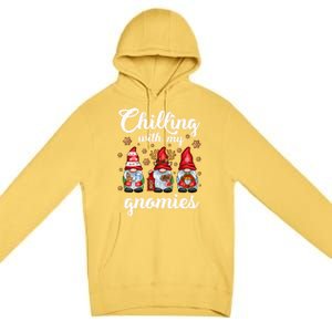 Chillin With My Gnomies Santa Claus Gnomes Groovy Christmas Cool Gift Premium Pullover Hoodie