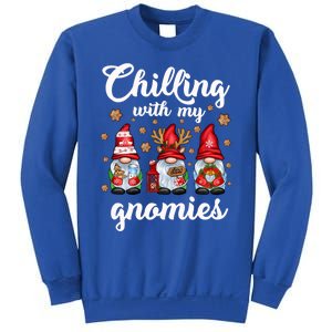 Chillin With My Gnomies Santa Claus Gnomes Groovy Christmas Cool Gift Sweatshirt