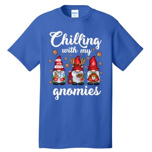 Chillin With My Gnomies Santa Claus Gnomes Groovy Christmas Cool Gift Tall T-Shirt