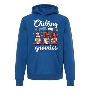 Chillin With My Gnomies Santa Claus Gnomes Groovy Christmas Cool Gift Premium Hoodie