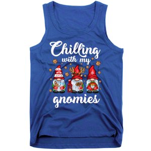 Chillin With My Gnomies Santa Claus Gnomes Groovy Christmas Cool Gift Tank Top