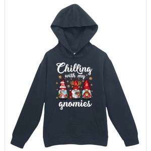 Chillin With My Gnomies Santa Claus Gnomes Groovy Christmas Cool Gift Urban Pullover Hoodie