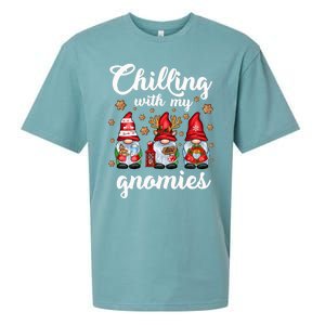 Chillin With My Gnomies Santa Claus Gnomes Groovy Christmas Cool Gift Sueded Cloud Jersey T-Shirt