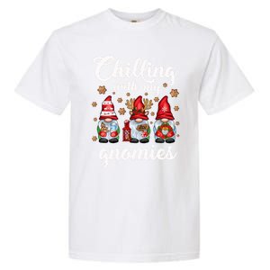 Chillin With My Gnomies Santa Claus Gnomes Groovy Christmas Cool Gift Garment-Dyed Heavyweight T-Shirt