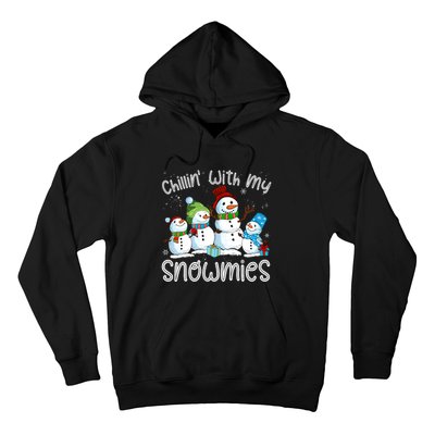 Chillin With My Snowmies Ugly Snowman Christmas Hoodie