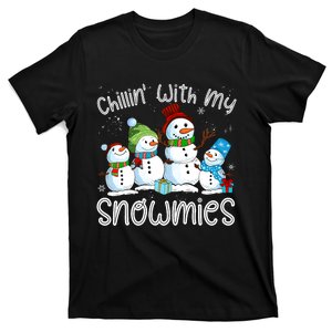 Chillin With My Snowmies Ugly Snowman Christmas T-Shirt