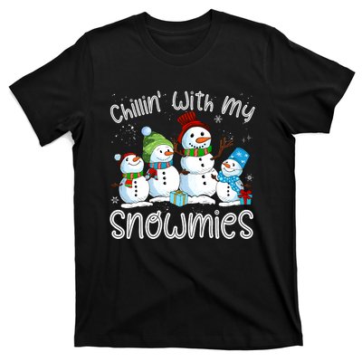 Chillin With My Snowmies Ugly Snowman Christmas T-Shirt