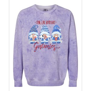 Chillin With My Gnomies Funny Gnome Christmas Meaningful Gift Colorblast Crewneck Sweatshirt