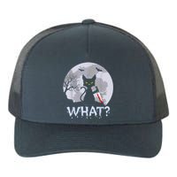 Cat What? Murderous Black Cat With Knife Halloween Costume Yupoong Adult 5-Panel Trucker Hat