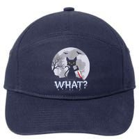 Cat What? Murderous Black Cat With Knife Halloween Costume 7-Panel Snapback Hat