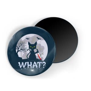 Cat What? Murderous Black Cat With Knife Halloween Costume Magnet