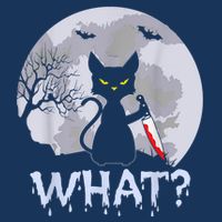Cat What? Murderous Black Cat With Knife Halloween Costume Cooling Performance Long Sleeve Crew