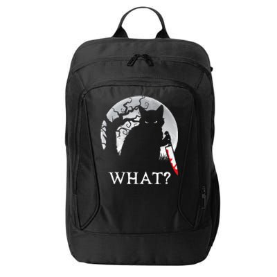 Cat What Murderous Black Cat With Knife Halloween Costume City Backpack