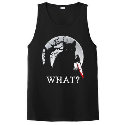 Cat What Murderous Black Cat With Knife Halloween Costume PosiCharge Competitor Tank