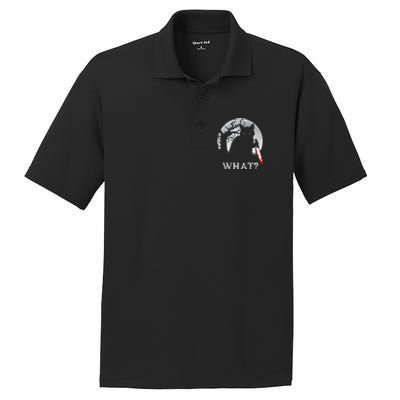 Cat What Murderous Black Cat With Knife Halloween Costume PosiCharge RacerMesh Polo