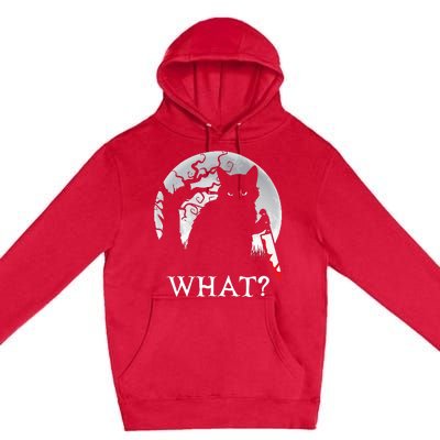 Cat What Murderous Black Cat With Knife Halloween Costume Premium Pullover Hoodie