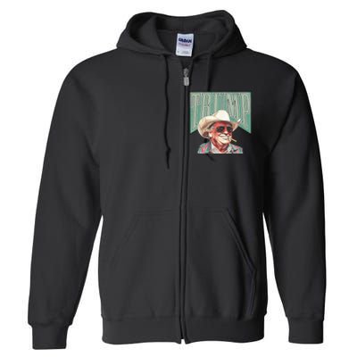 Cowboy Western Make America Great Trump Daddy Full Zip Hoodie