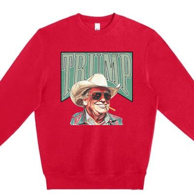 Cowboy Western Make America Great Trump Daddy Premium Crewneck Sweatshirt